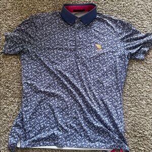 Greyson Blue Patterned Polo Shirt